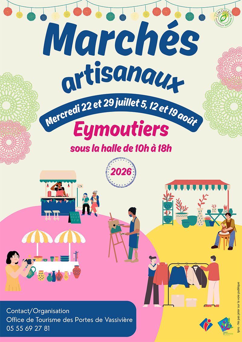Marchés artisanaux d'Eymoutiers été 2026