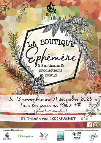 affiche boutique ephemere gueret 2025 ACM