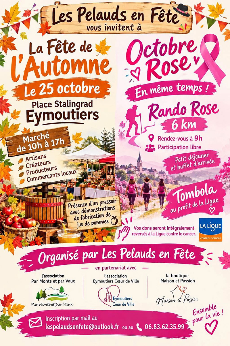 Fête de l'automne à Eymoutiers, dimanche 25 octobre 2026